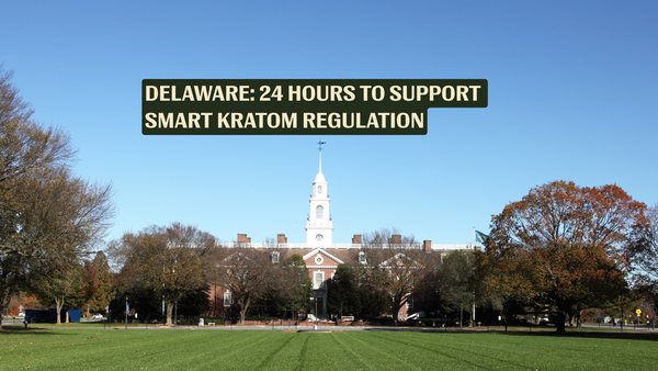 Delaware Kratom Vote Tomorrow: Support HS 1 for HB 332 — Email Your Legislator Now