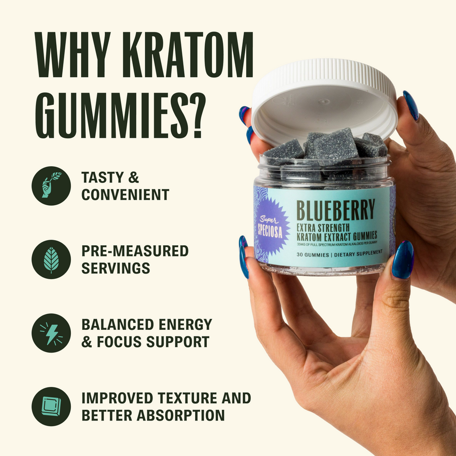 Blueberry Extra Strength Kratom Gummies