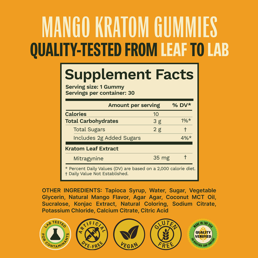 Mango Extra Strength Kratom Gummies