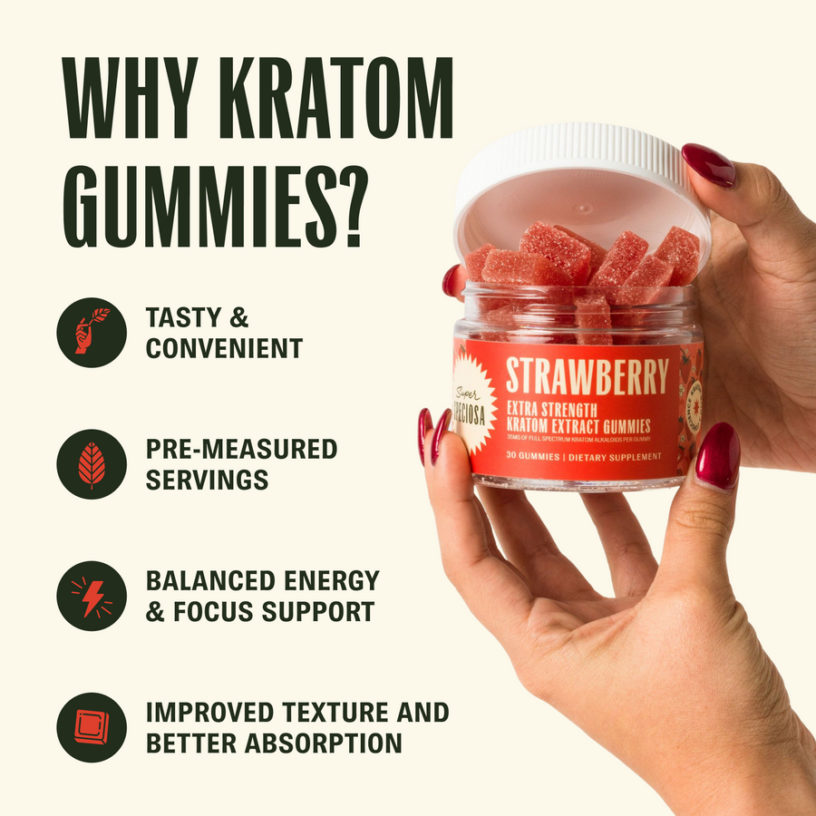 Strawberry Extra Strength Kratom Gummies