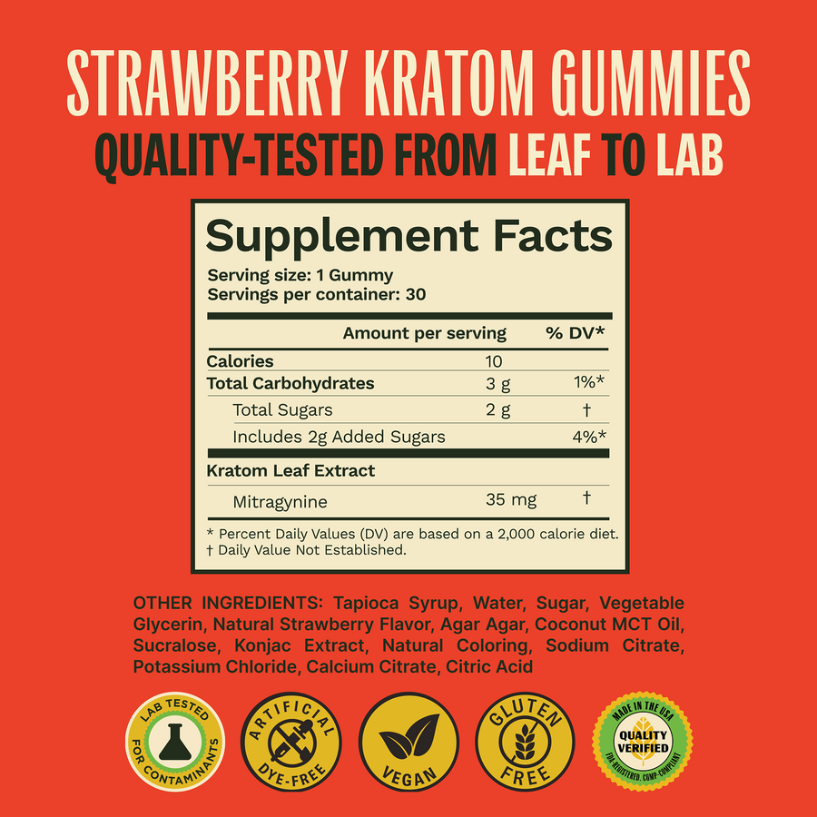 Strawberry Extra Strength Kratom Gummies