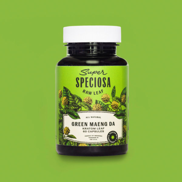 Super Speciosa Green Maeng Da kratom capsules. Buy kratom pills