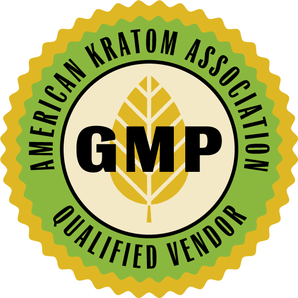 American Kratom Association GMP Qualified Vendor Seal.