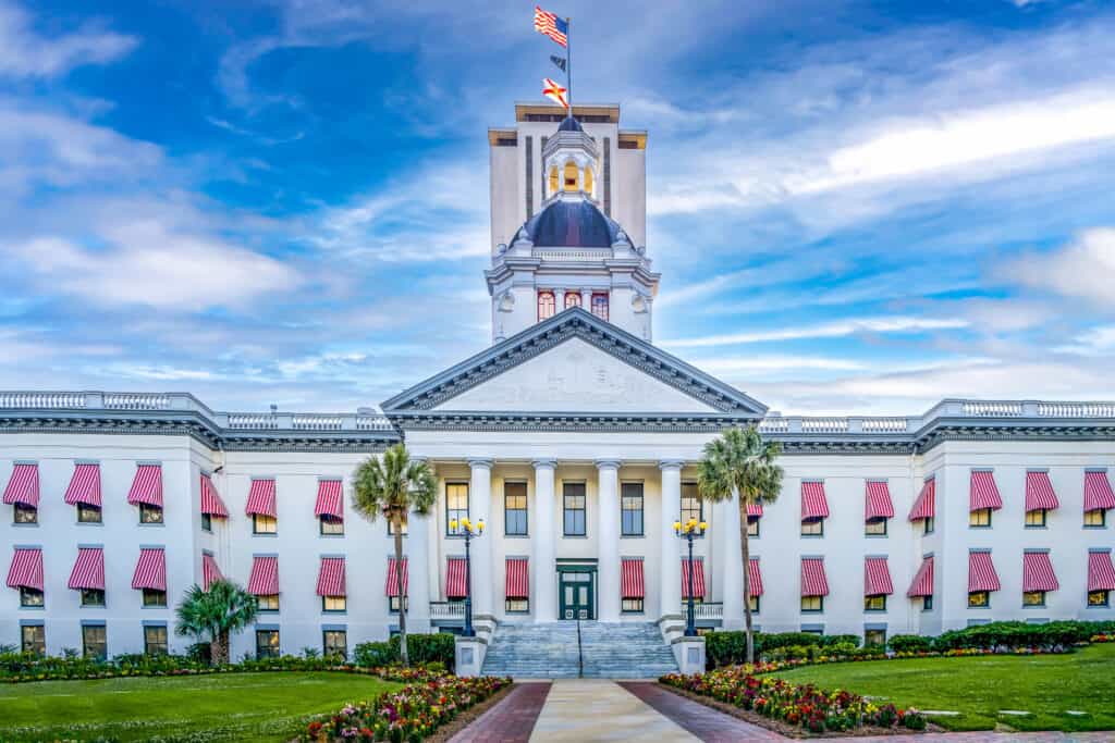 Florida state capitol where Governor Ron Desantis signed the Florida Kratom Consumer Protection Act. Located in Tallahassee, Florida.