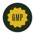 Super Speciosa Good Manufacturing Practices GMP Icon in green and yellow.