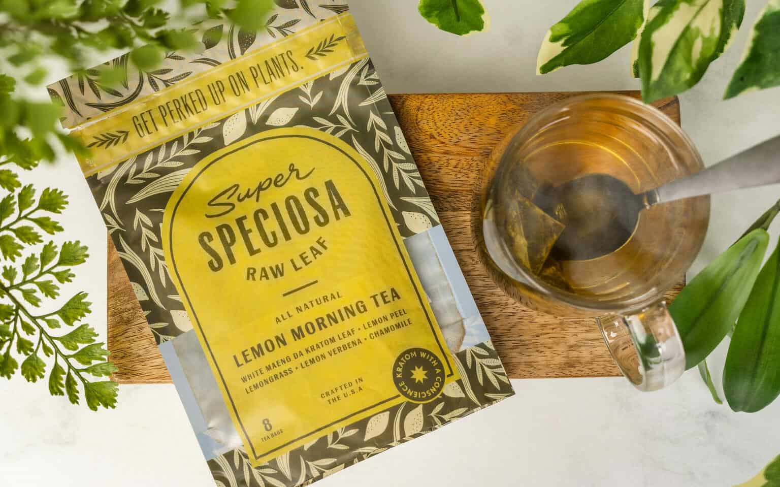 super speciosa kratom lemon morning tea